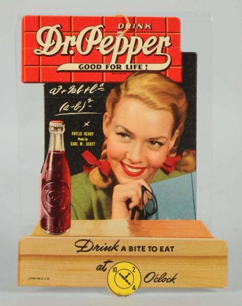1940S DR. PEPPER FAN PULL FEATURING PHYLIS HENRY. 