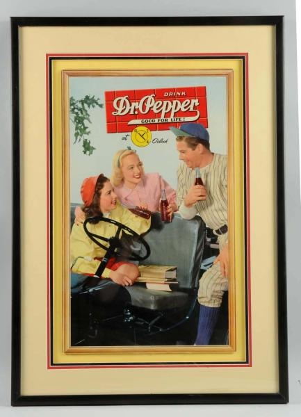 1940S SMALL VERTICAL DR. PEPPER POSTER.           