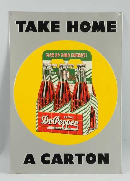 1930S-40S DR. PEPPER EMBOSSED TIN SIGN.           