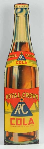 1940S R.C. COLA EMBOSSED TIN BOTTLE CUTOUT.       