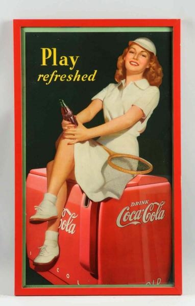 1949 COCA-COLA FRAMED SMALL POSTER.               