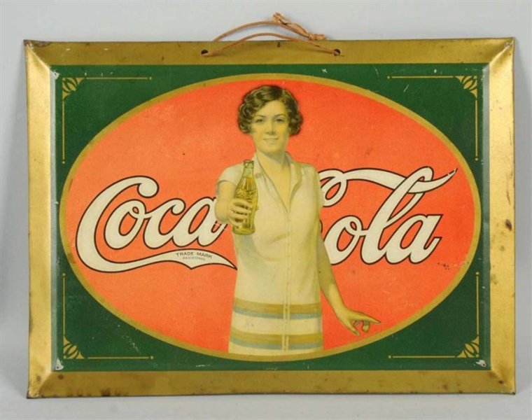 1927 COCA-COLA TIN SIGN.                          