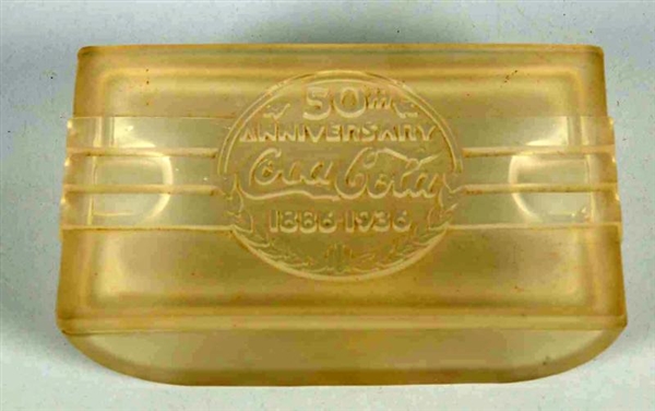 1936 COCA-COLA FROSTED GLASS CIGARETTE CASE.      