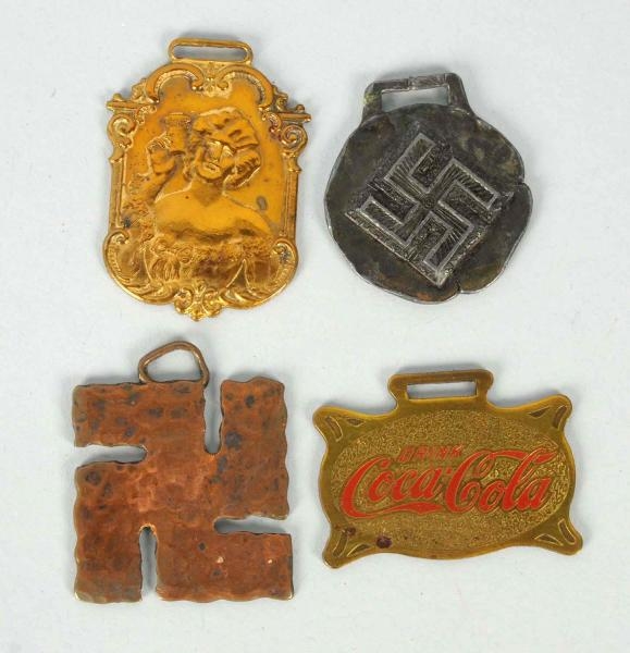 LOT OF 4: COCA-COLA WATCH FOBS.                   