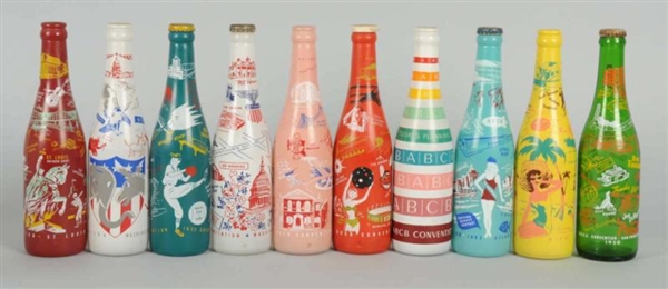 LOT OF 10: 1950S COKE CONVENTION BOTTLES.         