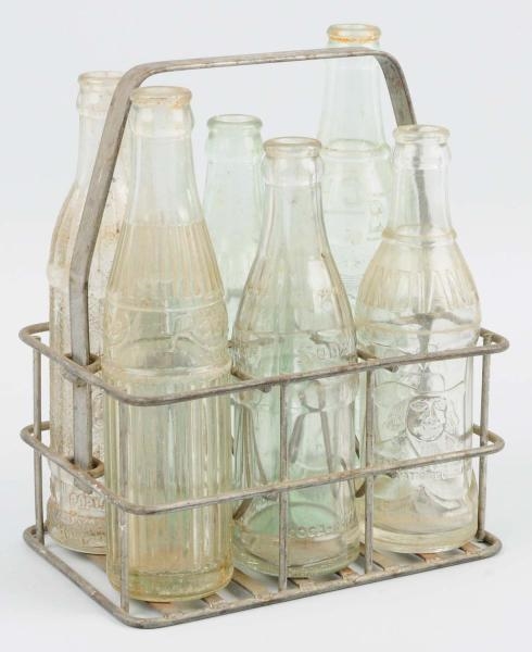 OKLAHOMA COCA-COLA METAL CARRIER WITH BOTTLES.    