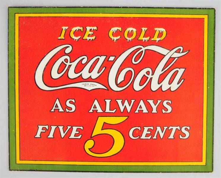 1930S COCA-COLA CARDBOARD SIGN.                   