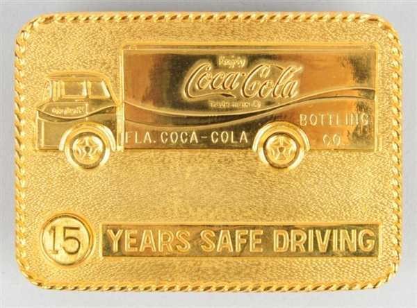 15 YEARS SAFE DRIVER COCA-COLA BELT BUCKLE.       