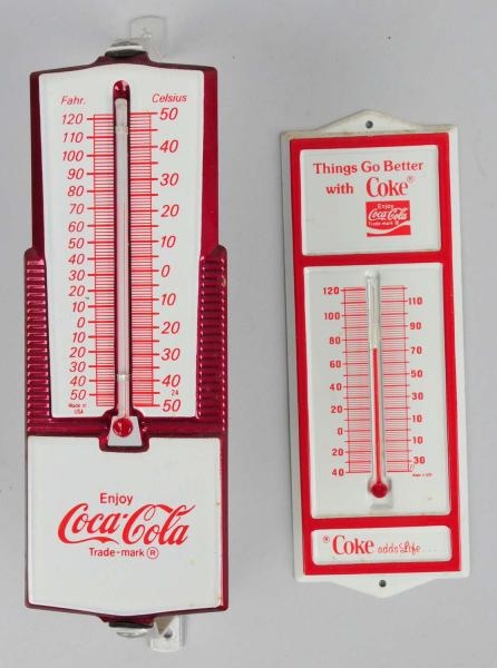 LOT OF 2: COCA-COLA THERMOMETERS.                 