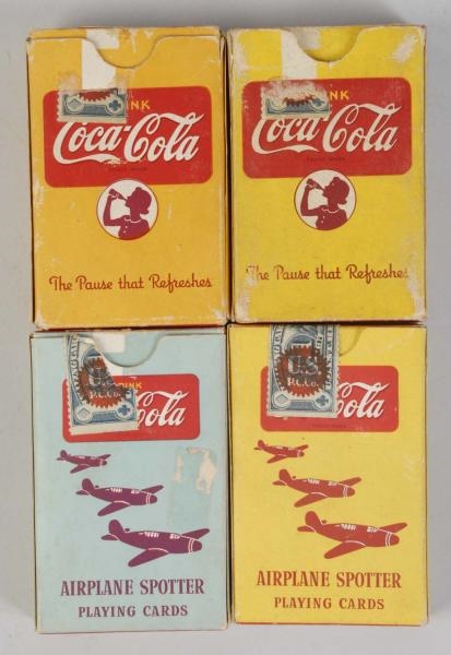 LOT OF 4: DECKS OF COCA-COLA PLAYING CARDS.       