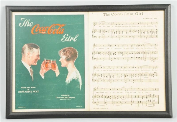 1927 FRAMED COCA-COLA SHEET MUSIC.                