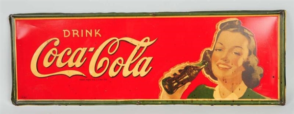 1940 COCA-COLA TIN SIGN.                          