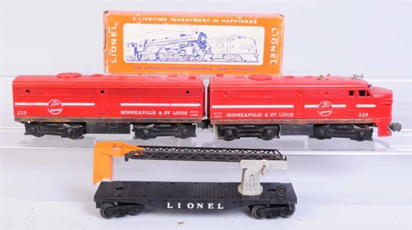 LIONEL NO.229 MINNEAPOLIS ST. LOUIS PARTIAL SET.  