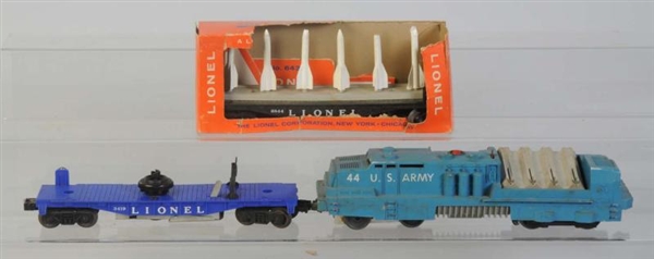 LIONEL NO.44 US ARMY CAR, CARRIER & FLAT.         