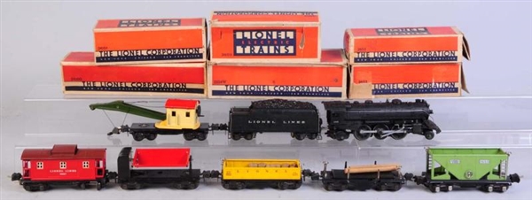 LIONEL NO.224 PRE-WAR LOCOMOTIVE & 6 FREIGHT CARS 