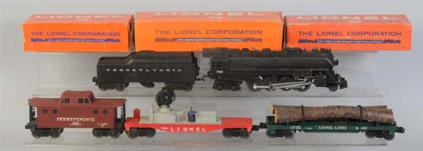 LIONEL NO.736 L&T & 3 PASSENGER CARS.             