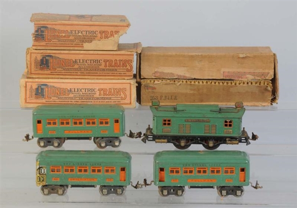 LIONEL NO.253 & 607, 608 PASSENGER CARS.          