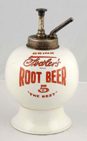 FOWLERS ROOT BEER SYRUP DISPENSER.               