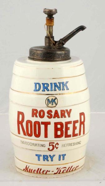 ROSARY ROOT BEER SYRUP DISPENSER.                 