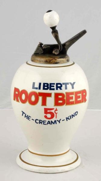 LIBERTY ROOT BEER SYRUP DISPENSER.                