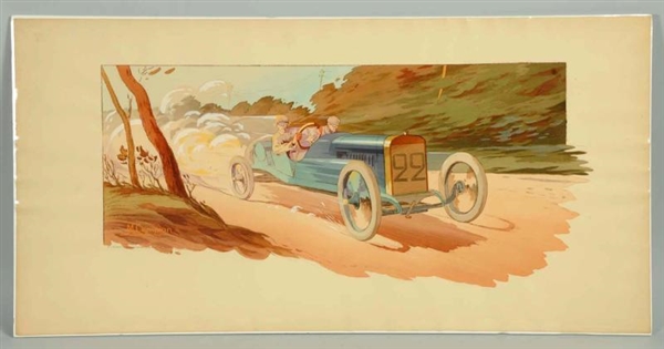 EARLY COLORFUL AUTOMOBILE PRINT.                  