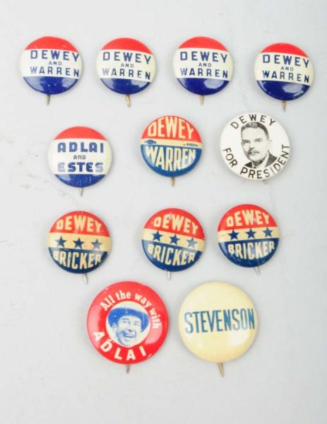 LOT OF 12: 20TH CENTURY POLITICAL BUTTONS.        