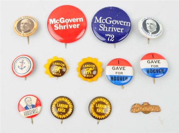 LOT OF 20TH CENTURY POLITICAL BUTTONS.            