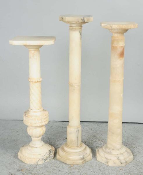 LOT OF 3: MARBLE STANDS.                          