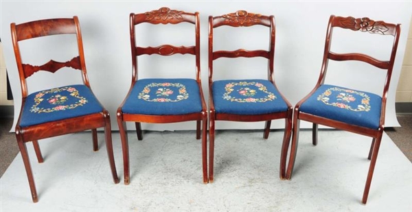 LOT OF 4: UPHOLSTERED CHAIRS.                     