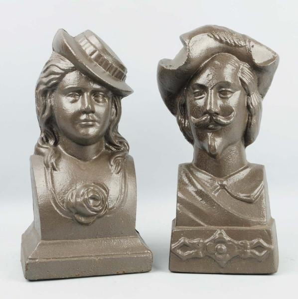 LOT OF 2: CAST METAL BUSTS.                       