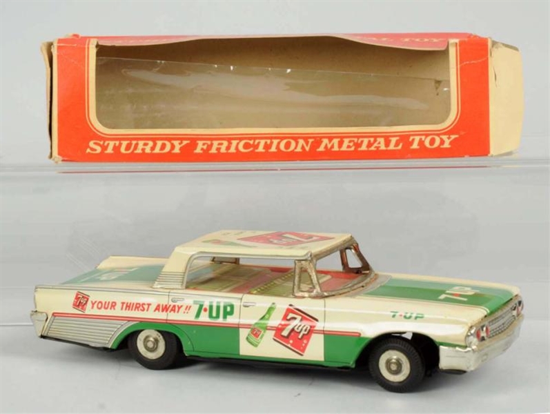 1960S TOY 7-UP CAR & BOX.                         