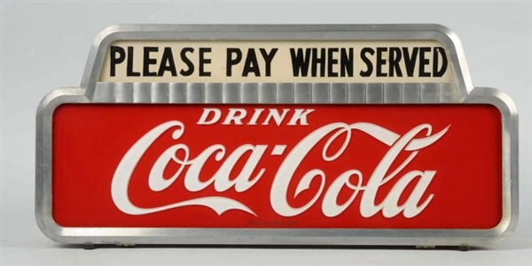 1950S COCA-COLA COUNTERTOP LIGHTED SIGN.          