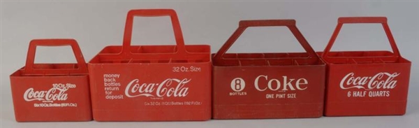 LOT OF 4: PLASTIC COCA-COLA CARRIERS.             