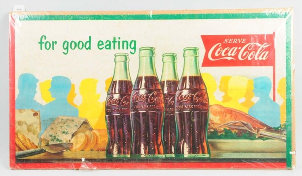 CARDBOARD COCA-COLA SIGN "GOOD FOR EATING".       