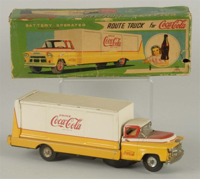 JAPANESE TIN BATTERY OPERATED COCA-COLA TRUCK.    