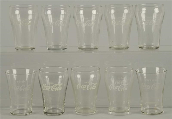 LOT OF 10: COCA-COLA GLASSES.                     
