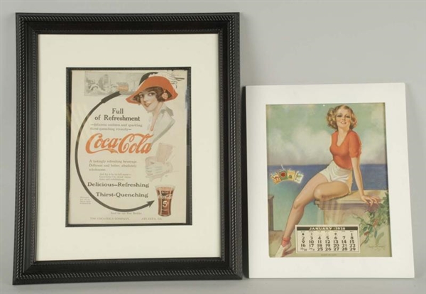 LOT OF 2: FRAMED ADVERTISEMENTS.                  