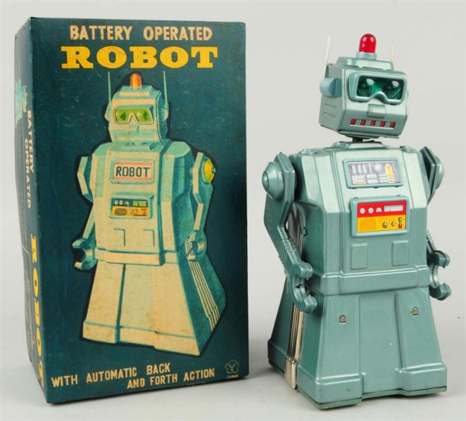 JAPANESE BATTERY OPERATED DIRECTION ROBOT.        