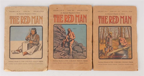 LOT OF 3: THE RED MAN MAGAZINES.                  