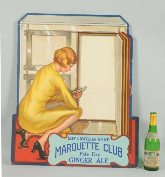 1930S MARQUETTE CLUB CARDBOARD CUTOUT DISPLAY.    
