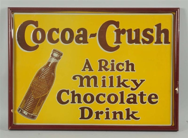 1920S COCOA-CRUSH EMBOSSED TIN SIGN.             