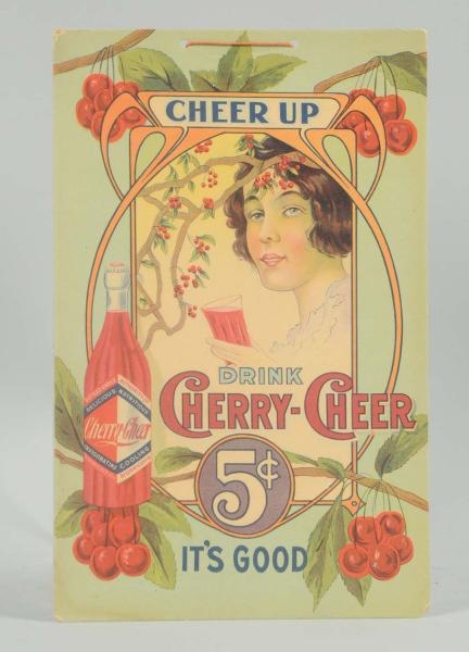 1920S CHERRY-CHEER CARDBOARD SIGN.                