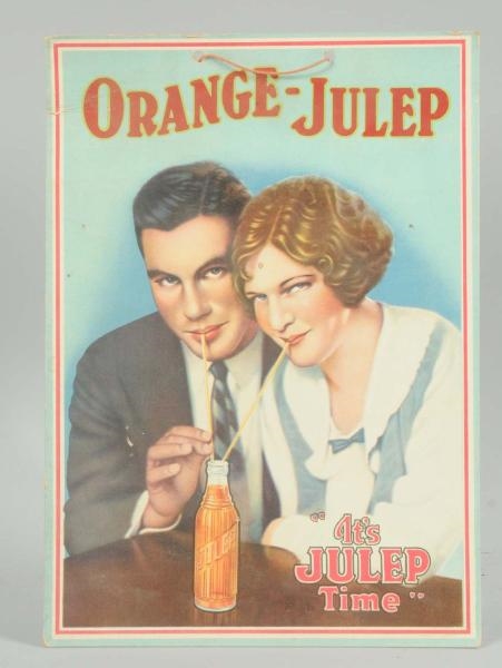 1930S ORANGE-JULEP SMALL CARDBOARD SIGN.          