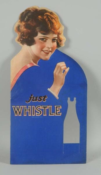 1920S-30S CARDBOARD CUTOUT WHISTLE BOTTLE DISPLAY 