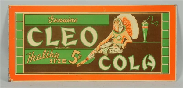 1920S-30S CLEO COLA EMBOSSED TIN SIGN.            