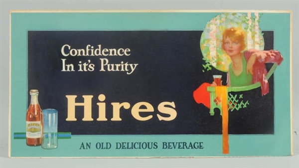1915-25 HIRES CARDBOARD POSTER/TROLLEY SIGN.      