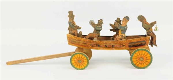 REED PAPER ON WOOD BOAT TOY.                      