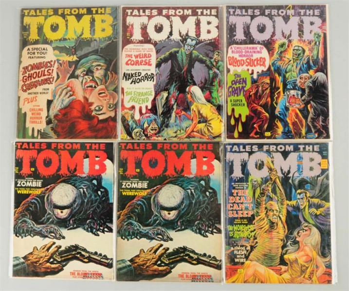 LOT OF 6: 1970S TALES FROM THE TOMB MAGAZINES.    
