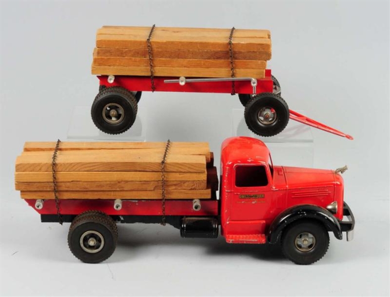 SMITH-MILLER LOG TRUCK WITH TRAILER.              