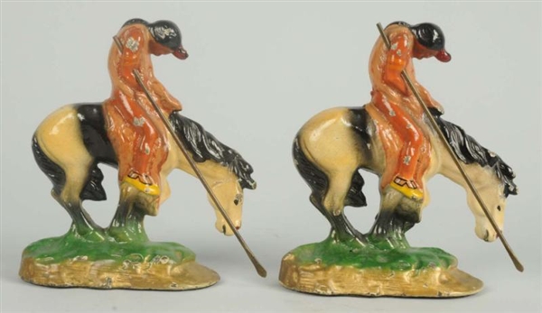 CAST IRON INDIAN END OF TRAIL BOOKENDS.           